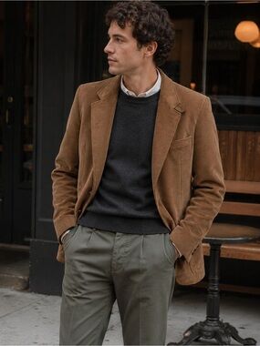 Vintage Shipley Quality Tailored Brown Corduroy Blazer – 1970s/80s Retro Sport